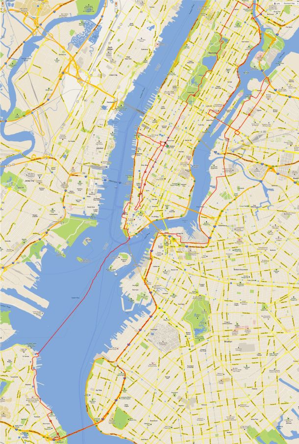 TD 5 Boro Bike Tour Route