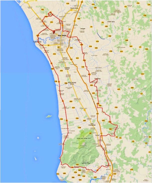 Kedah Century Ride 2015 Route