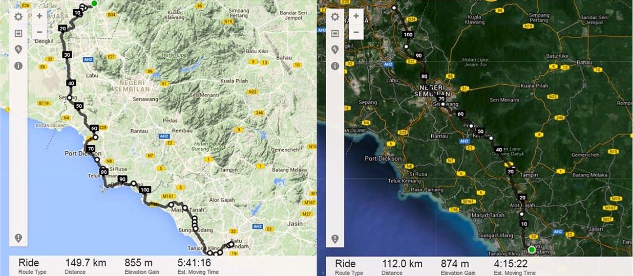 BCG Tour Kajang - Melaka - Kajang Melaka Route