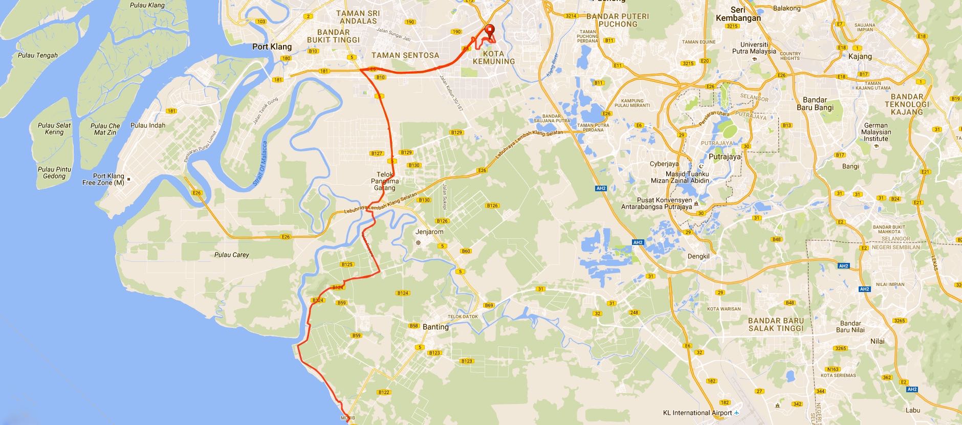 BCG Morib Ride Route